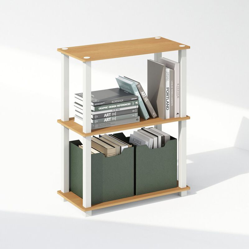 Turn-S-Tube 3-Tier Multipurpose Bookcase, Shelf Display Rack