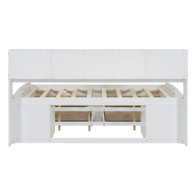 Merax Wood Daybed with Storage Cabinets