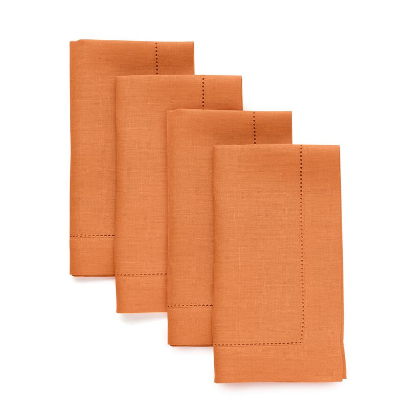 Christmas Linen Dinner Napkins 20 x 20 in Set of 4 - Classic Hemstitch, Solino Home