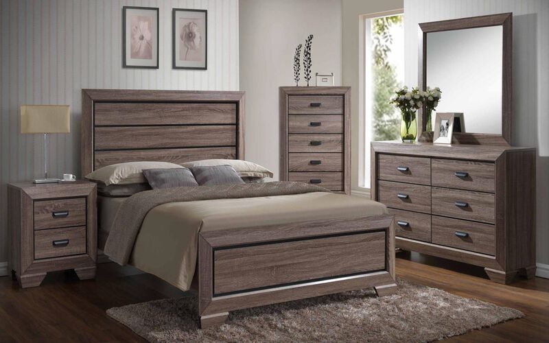 Kings Brand Furniture Kerry Wood 5-Drawer Chest, Brown image number 1