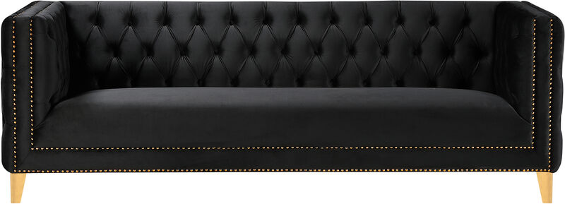 Meridian Furniture Michelle Black Velvet Sofa image number 2