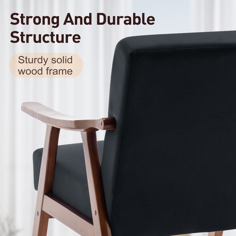 Streamdale Mid-Century Oasis Comfy Velvet Chair for Stylish Comfort image number 3