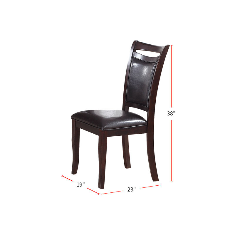Dark Espresso Upholstered Dining Chairs, Set of 2 image number 2