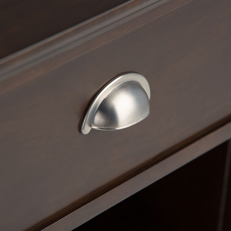 Acadian SOLID WOOD 24 inch Wide Transitional Bedside Nightstand Table in Brunette Brown