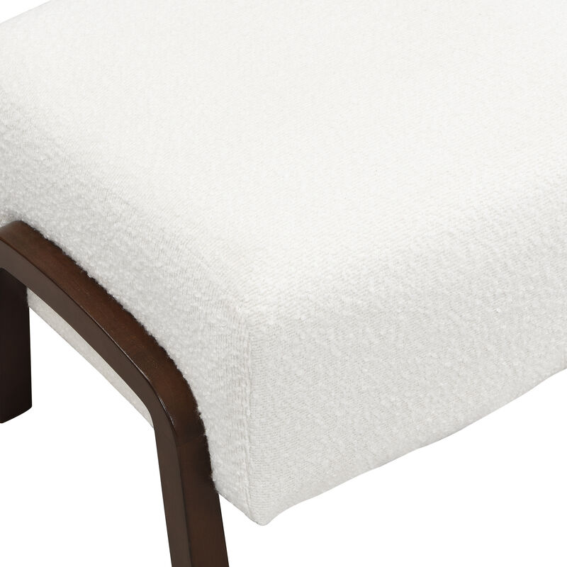 Christopher Knight Home Syler Contemporary Rubberwood Boucle Upholstered Ottoman image number 7