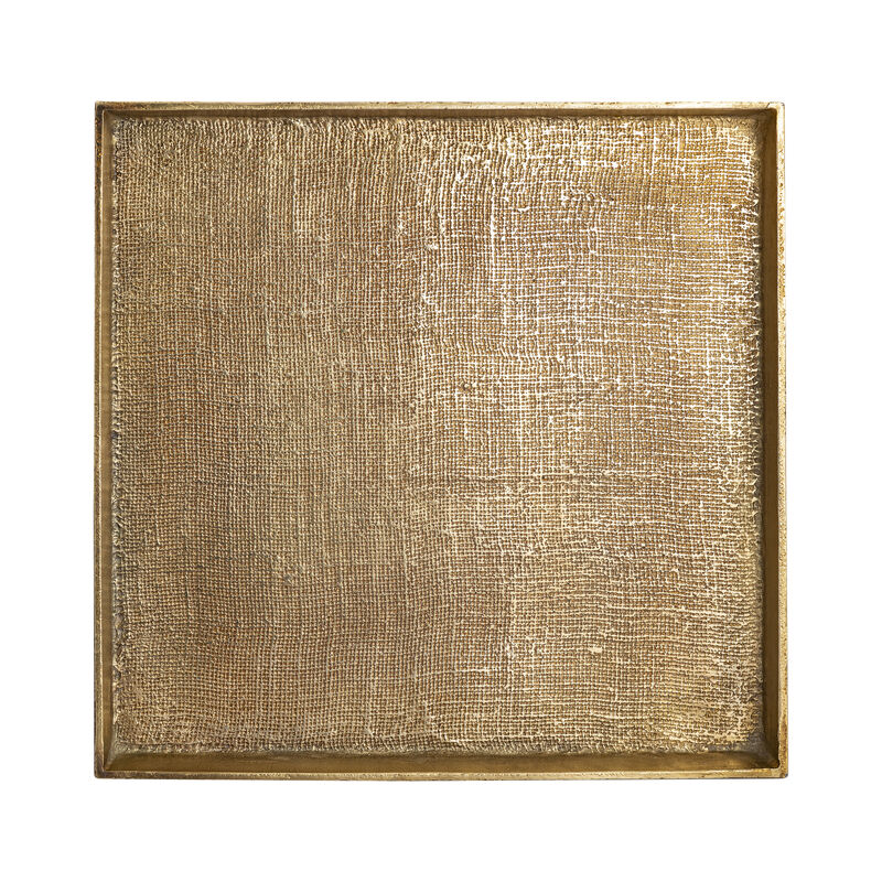 Square Linen Gold Tray