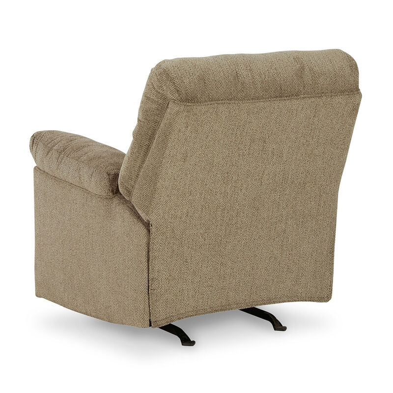 Tul Rocker Recliner Chair, Poly Fiber Foam Fill, Briar Brown Polyester - Benzara