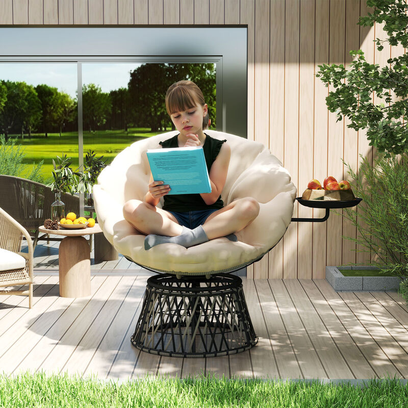 Hivvago 360 Degree Swivel Outdoor Papasan Chair image number 1