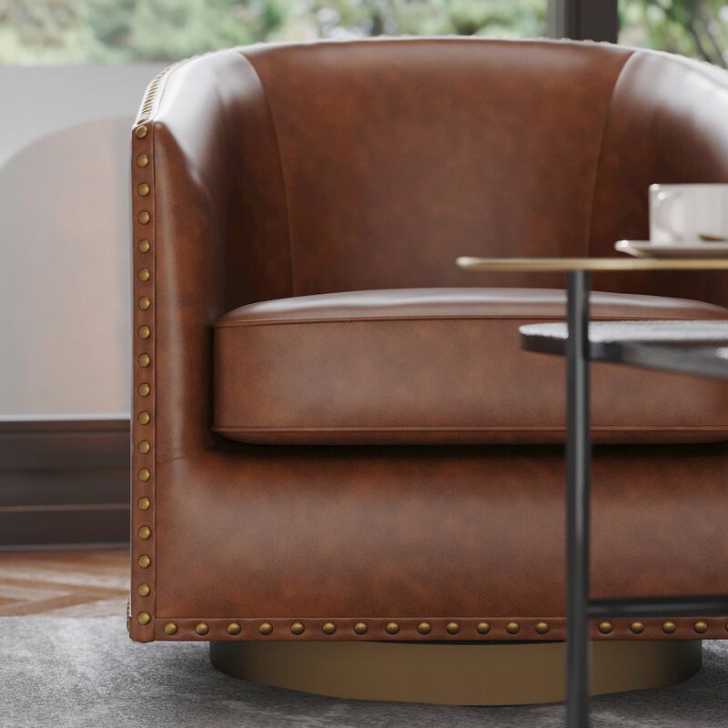 Flash Furniture Barrel Accent Chair, Brown image number 9