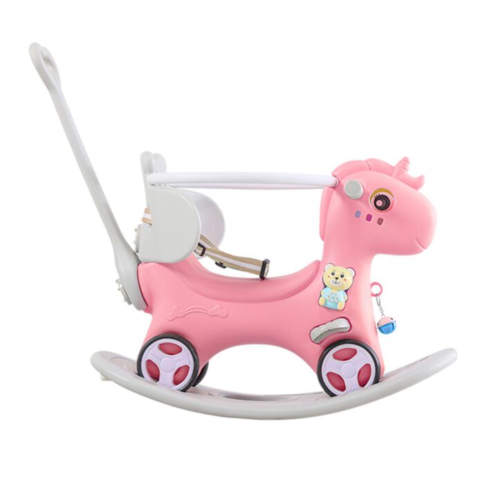 Vogfuf 2-in-1 Ride On Unicorn Rocking Horse