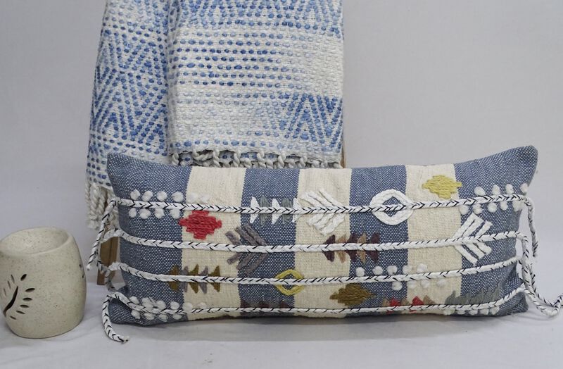 12" X 30" Embroidery Throw Pillow