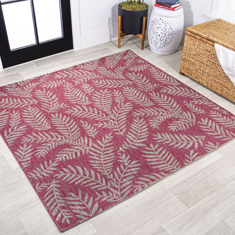Nevis Palm Frond Square Indoor/Outdoor Area Rug