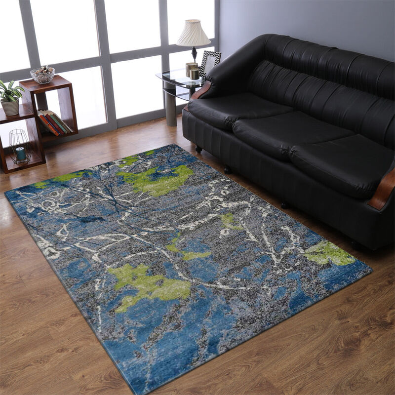 RUGSOTIC CARPETS MACHINE MADE HEATSET POLYPROPYLENE AREA RUGS  - Rectangle Shape, Floral Modern Design, Midium Pile Machine Made Area Rugs for Living Room (M00018) image number 1