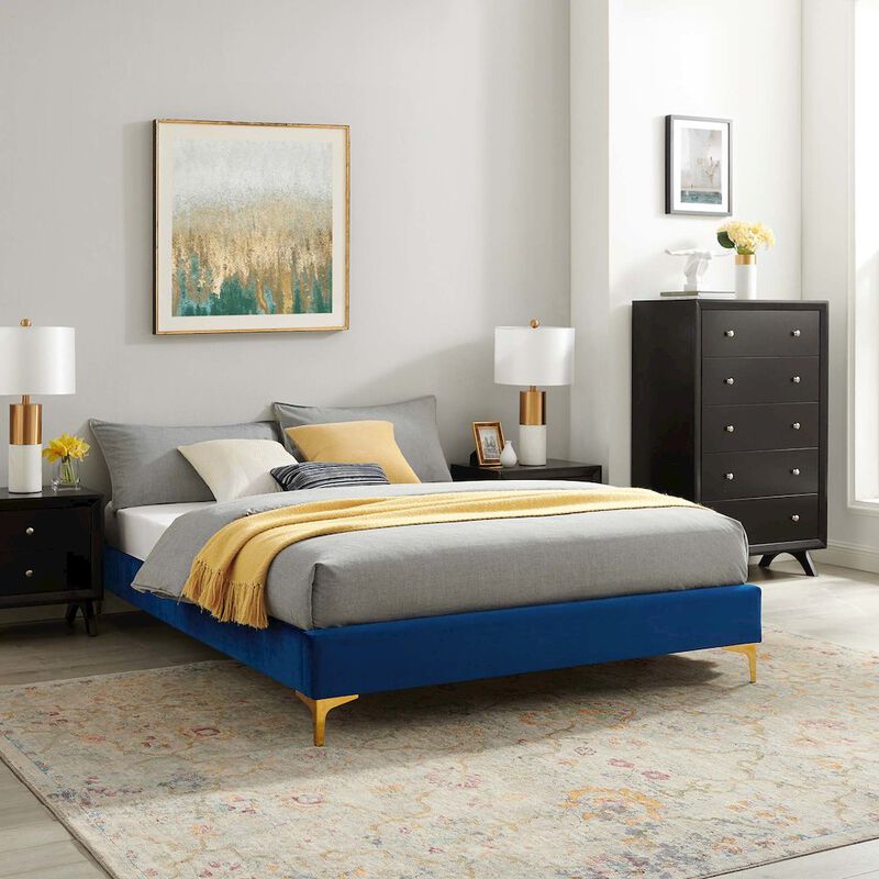 Sutton Performance Velvet Twin Bed Frame image number 6