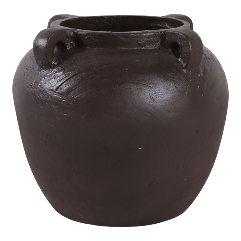 14x12" Textured Ecomix 4-handle Vase, Brown image number 3