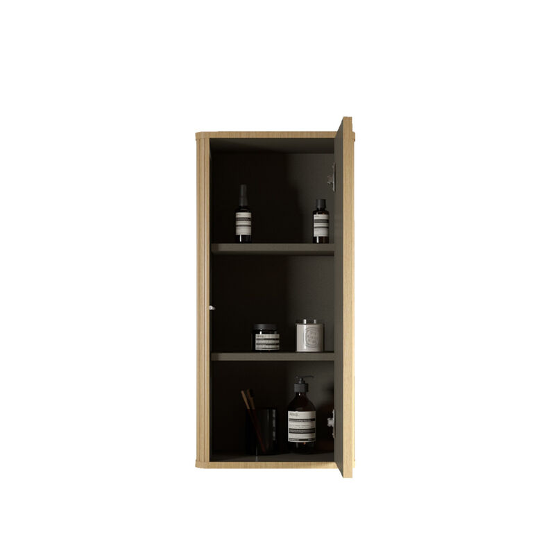 ELEMENT ACE Elegant Floating Side Cabinet with Curvy Safety Design and Chic Striped Textures for Modern Home Storage image number 3