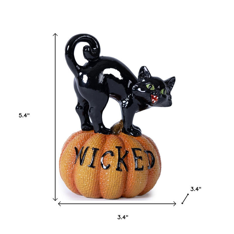 HomeRoots Set of Three Black And Orange Polyresin Halloween Black Cat Figurines image number 6