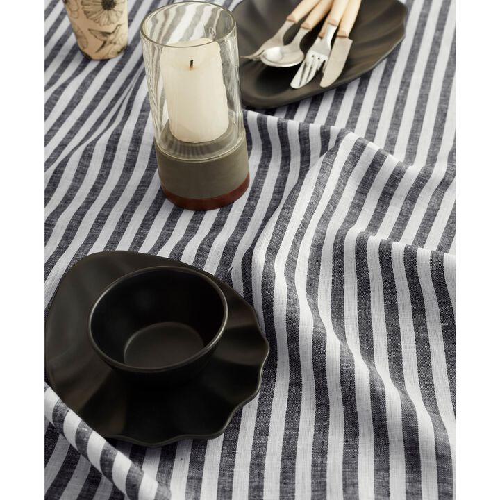 Solino Home 100% Pure Linen Table Throw - Amalfi Stripe