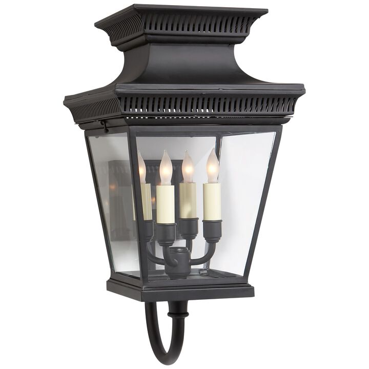 Elsinore Medium Bracket Lantern in Black
