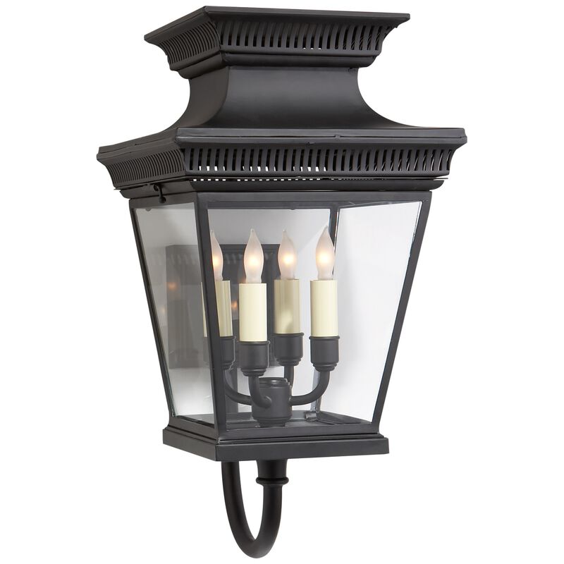 Elsinore Medium Bracket Lantern in Black