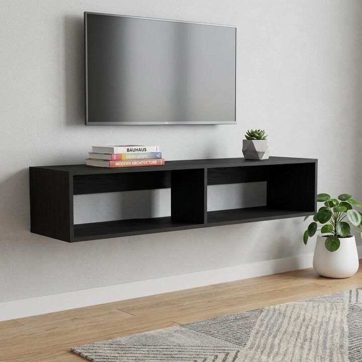 HomeRoots 48" Black Floating Mount Entertainment Center
