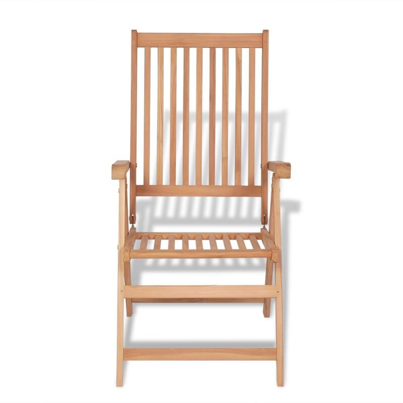 vidaXL Reclining Garden Chairs 2 pcs Solid Teak Wood