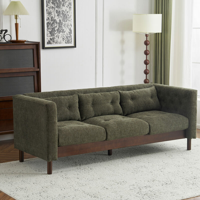 Merax Upholstered Sofa Modern 3-seater Sofa Couch with Tufted Design for Living Room