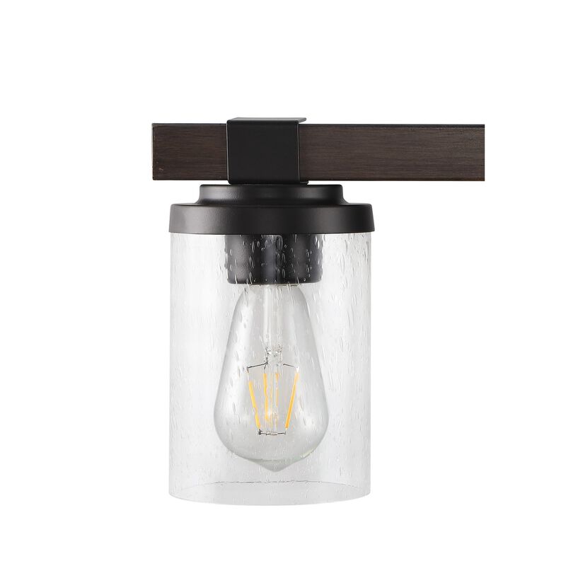 Bungalow Iron/Seeded Glass Rustic Farmhouse LED Vanity Light