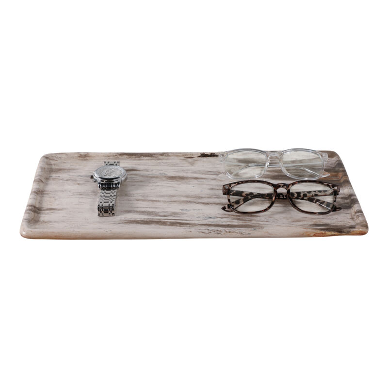 16x8" Petrified Wood Tray, Ivory image number 1