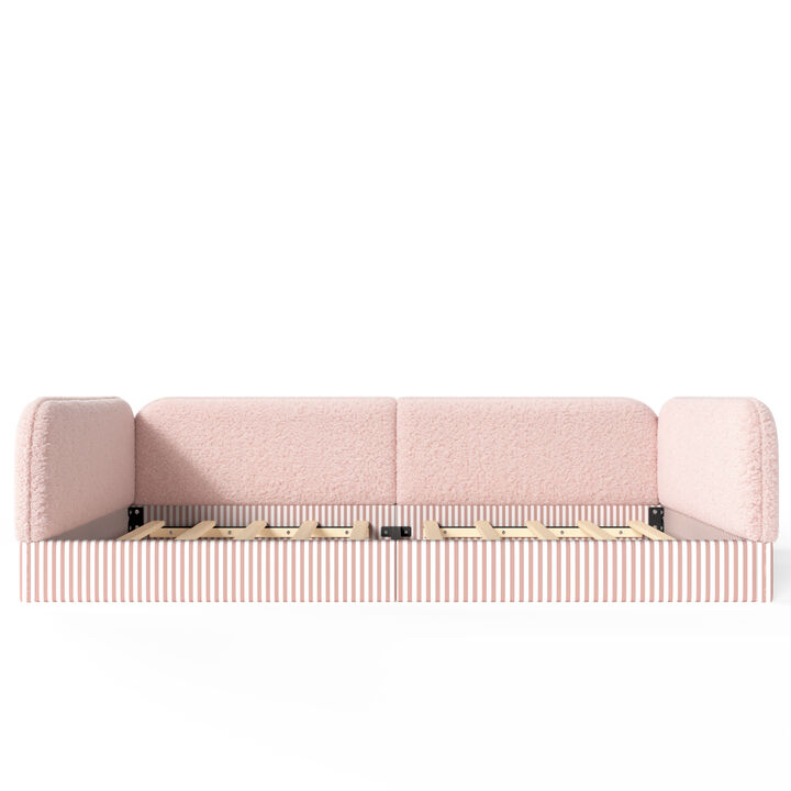 Vosang Teddy Boucl&eacute; Upholstered Kids Daybed Frame