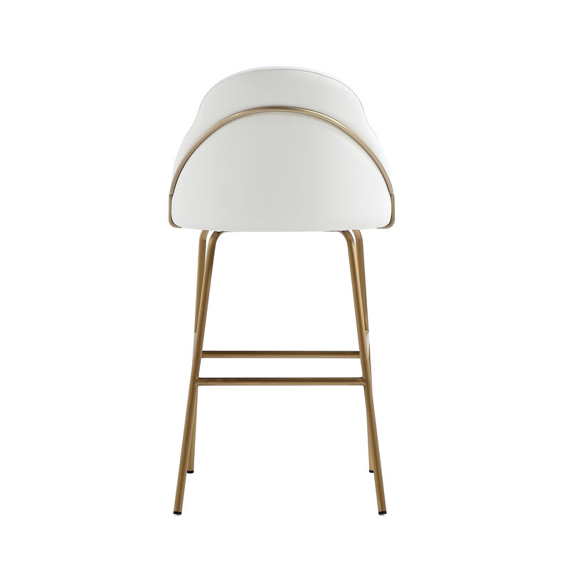 Gracie Barstool in White and Gold