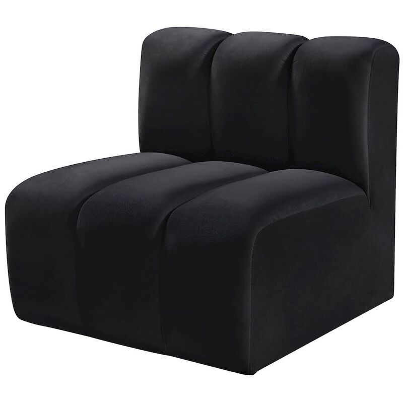 Meridian Furniture Arc Black Velvet Straight Chair