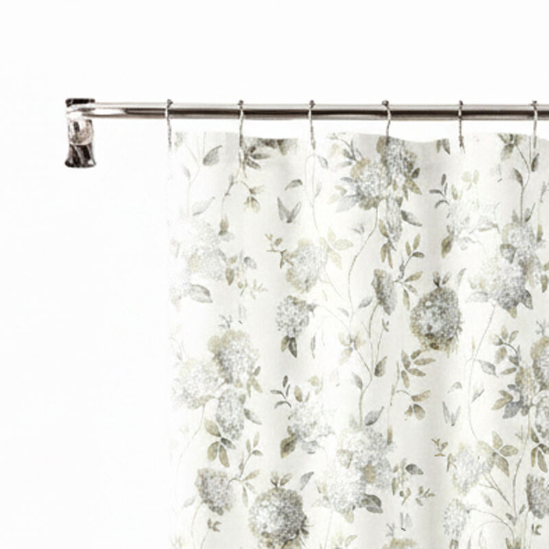 Ellis Curtain 48% Cotton 52% Polyester Traditional Hydrangea Pattern Abigail Shower Curtain 72" x 72" Porcelain