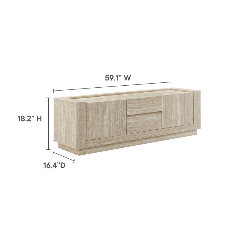 Modway Hollis TV Console with Faux in Travertine image number 2