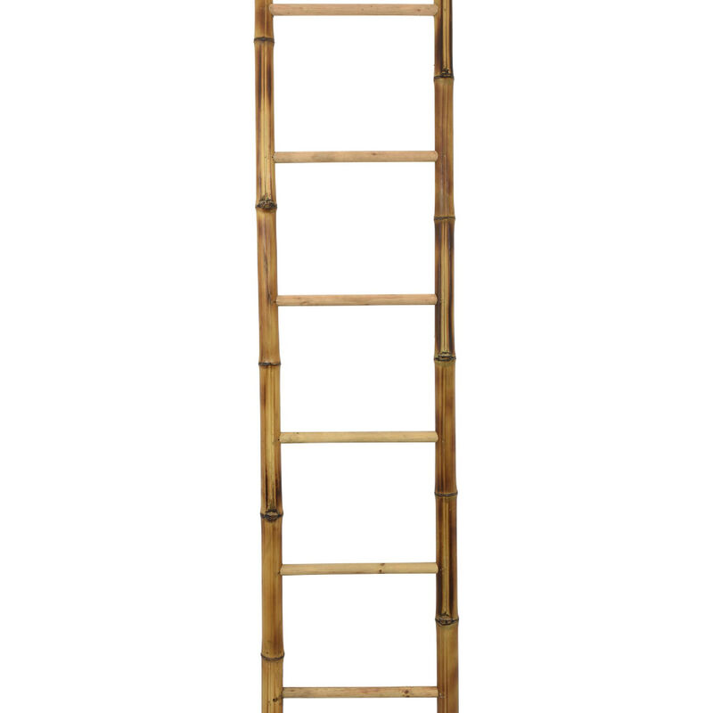 Natural Bamboo Ladder, Decorative and Utility Leaning Rack, 86 Inch Brown image number 5
