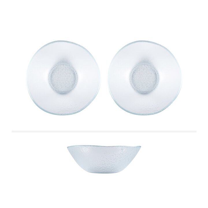 Glass Dinnerware dia.7.5" h:2.75" 20 oz. Round Clear Glass Bowl (Set of 2)