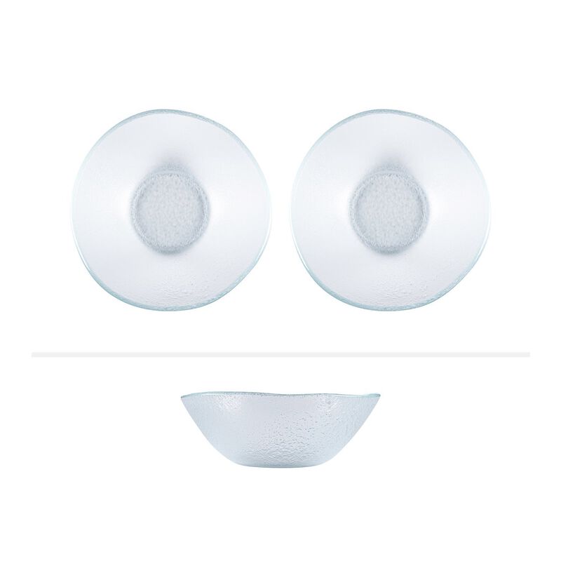 Glass Dinnerware dia.7.5" h:2.75" 20 oz. Round Clear Glass Bowl (Set of 2)