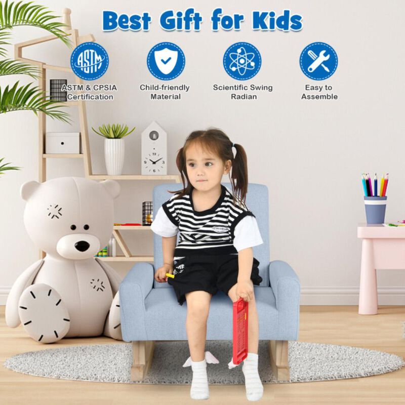 Hivvago Kids Rocking Chair with Solid Wood Legs