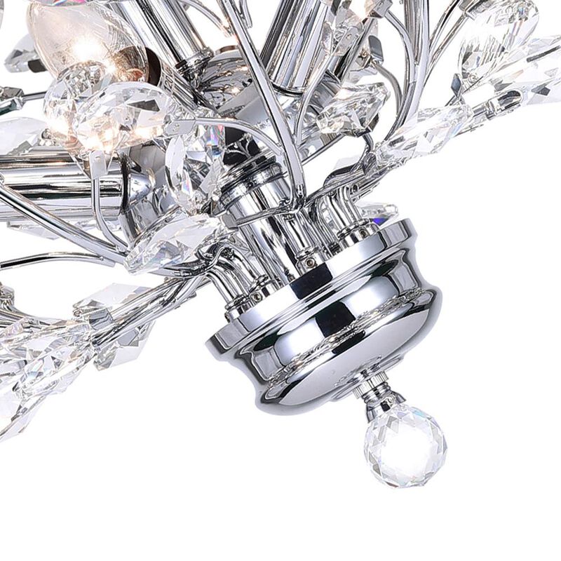 Ivy 3 Light Drum Shade Flush Mount With Chrome Finish