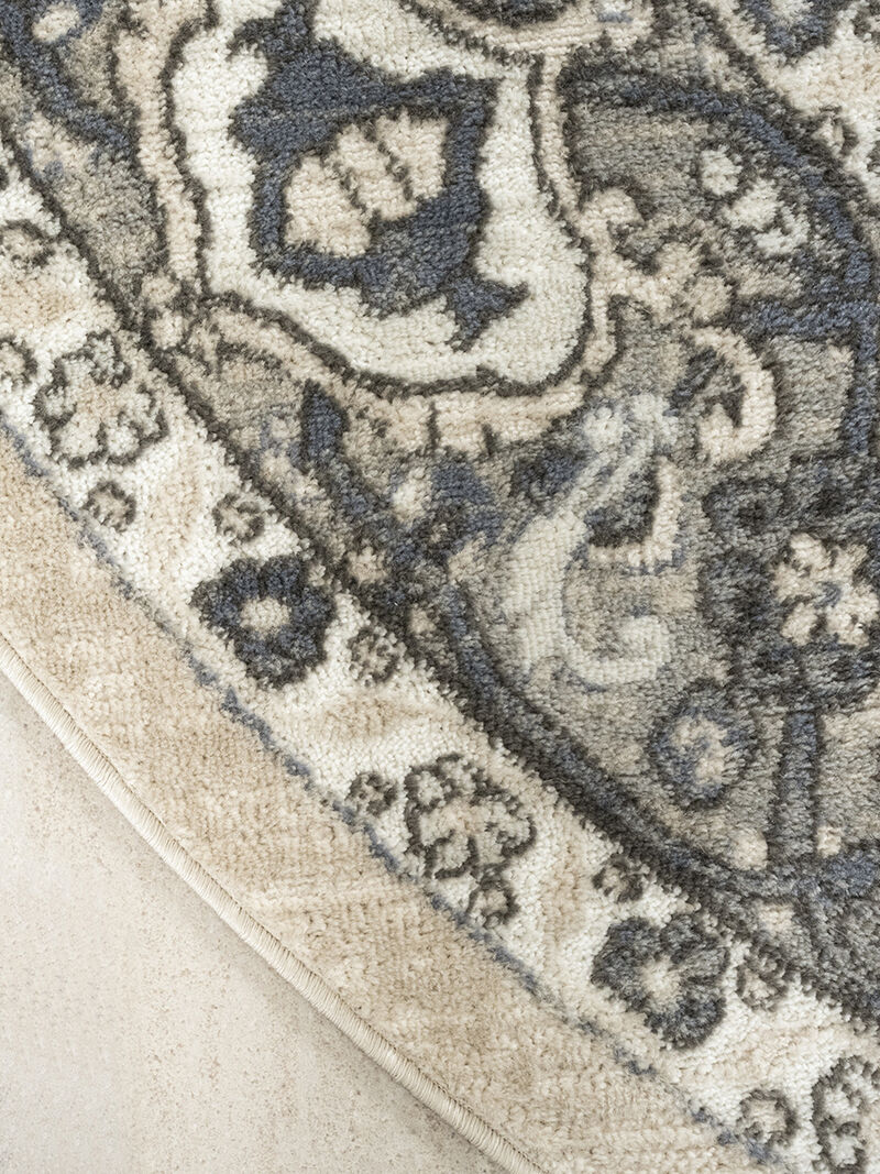 Quarry QUA05 Ivory/Blue 4' x Round Rug