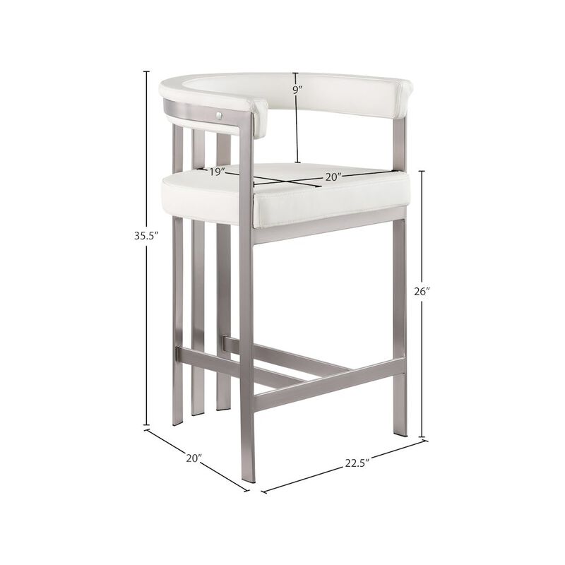 Meridian Furniture Marcello Velvet Counter Stool, Set of 2