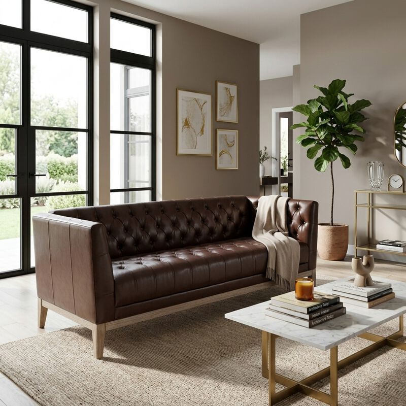 Jitrap Mid Century Modern Chesterfield Sofa image number 2