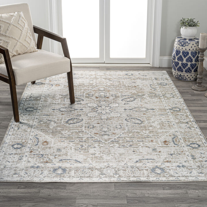 Shaii Global Medallion Low-Pile Machine-Washable Area Rug