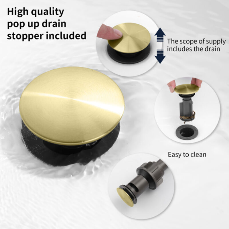 Modern Brushed Gold Widespread Bathroom Sink Faucet, 2-Handle 3-Hole Vanity Faucet with Swivel Spout