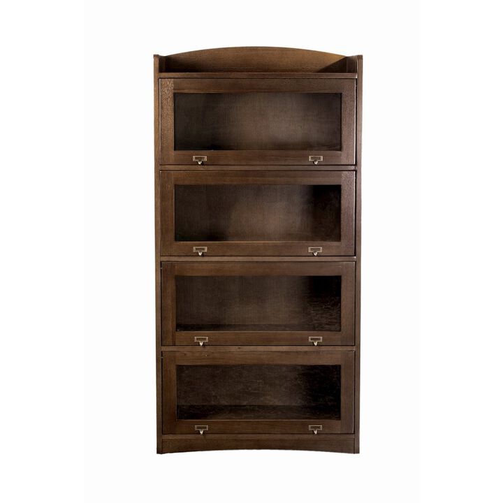 Crafters and Weavers Mission Quarter Sawn Oak 4 Stack Barrister Bookcase - Walnut