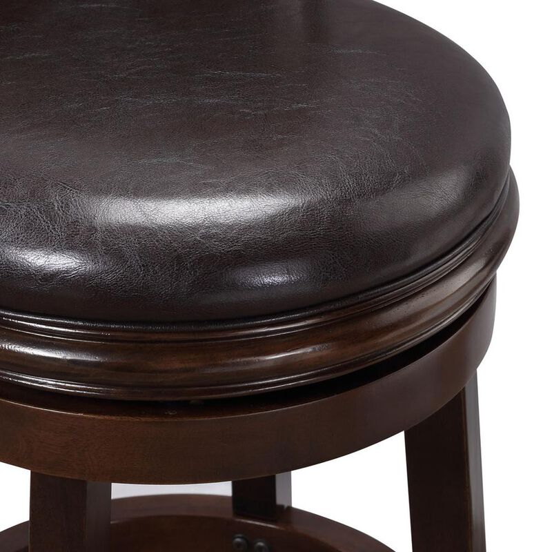 Boraam Augusta Swivel Counter Stool - Cappuccino/Dark Brown Faux Leather