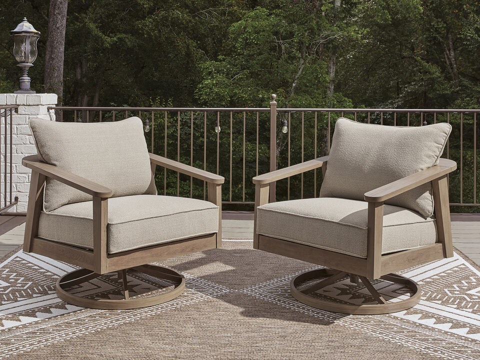 Francis Beach Outdoor Swivel Lounge Chair with Cushion