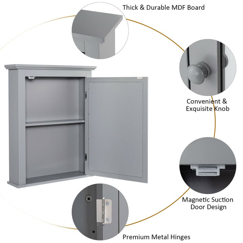 Bathroom Wall Mounted Storage Mirror Medicine Cabinet