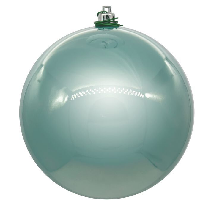 Vickerman 6" Frosty Mint Pearl UV Drilled Ball Ornament, 4 per Bag.