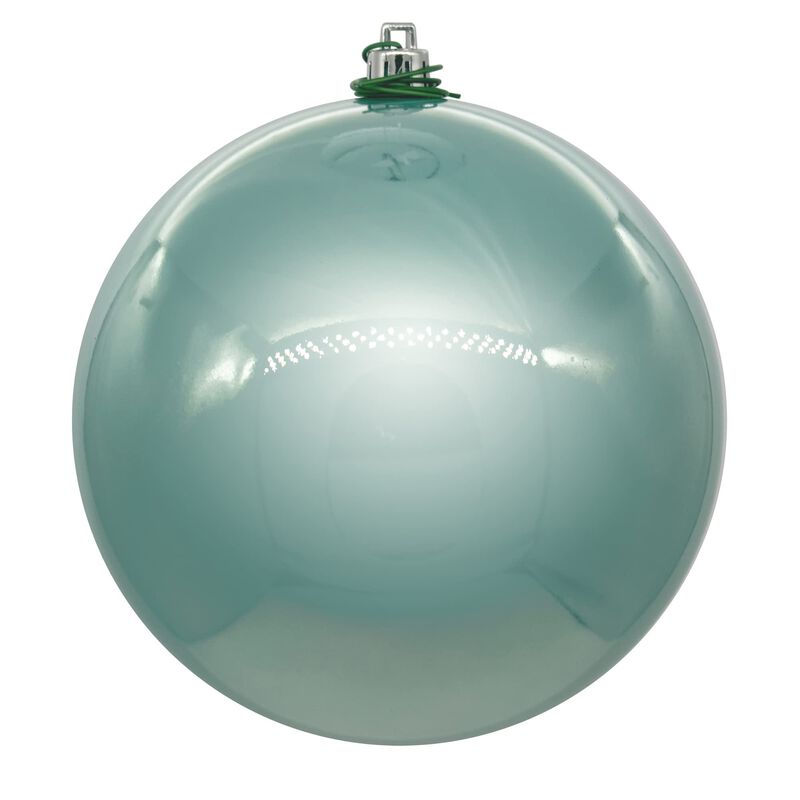 Vickerman 6" Frosty Mint Pearl UV Drilled Ball Ornament, 4 per Bag. image number 0